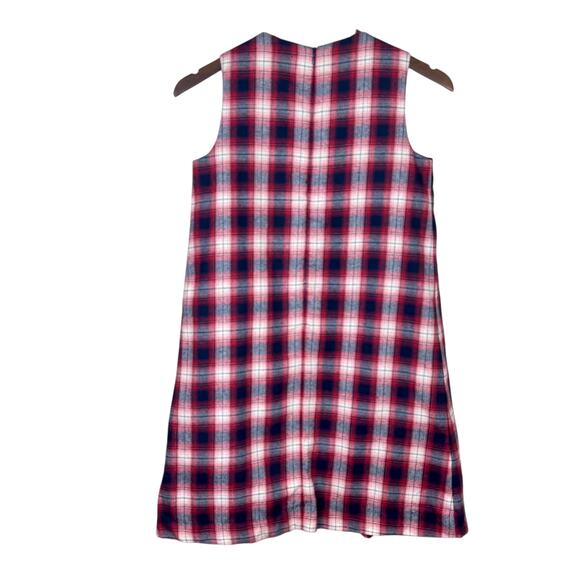 Busy Bees NWT Tatum Plaid Ruffle Sleeveless Pleated A-line Jumper Shift Dress - Picture 2 of 6
